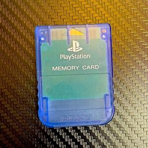 PS1 SONY original Memory Card (Transparent Blue, 1MB)